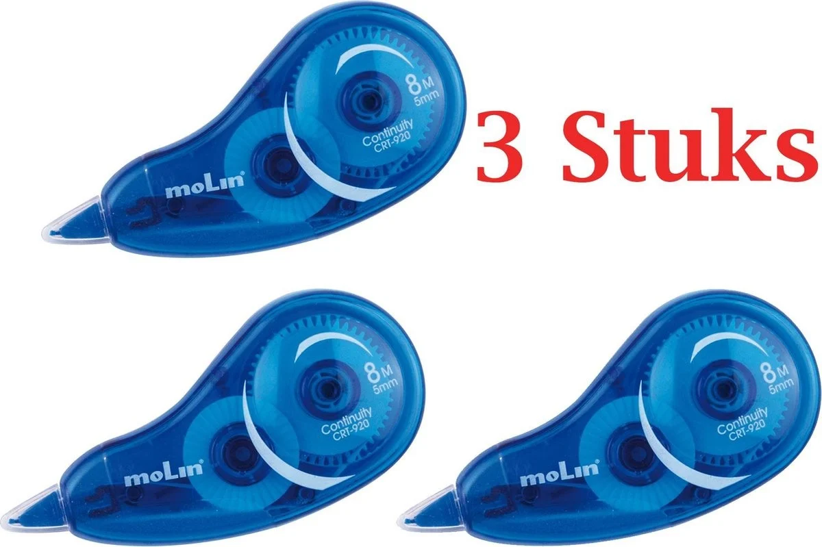 3 stuks Correctieroller - Correctietape - Correctie tape - Correct it - 3 stuks - Afbeelding 3