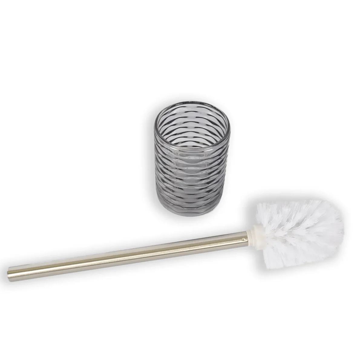 Toiletborstel | Glas | WC borstel | Grijs | Bekerhouder | Badkameraccessoires | toiletborstelhouder | 35cm*8cm37cm - Afbeelding 5