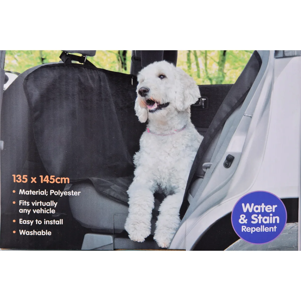 Comfortabele Hondendeken voor Auto en Thuisgebruik - Waterdicht - Polyester - Zwart - 145x135cm - Afbeelding 2