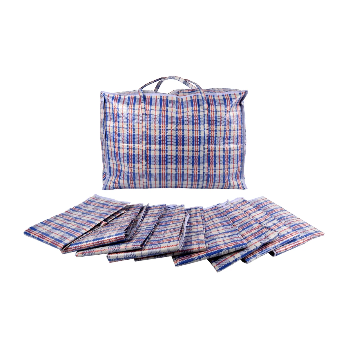 10 Opbergtassen - Handige Wastas Set - 95L - Blauw, Wit & Rood - 70cm x 48cm x 28cm - Sterke Constructie - Afbeelding 3