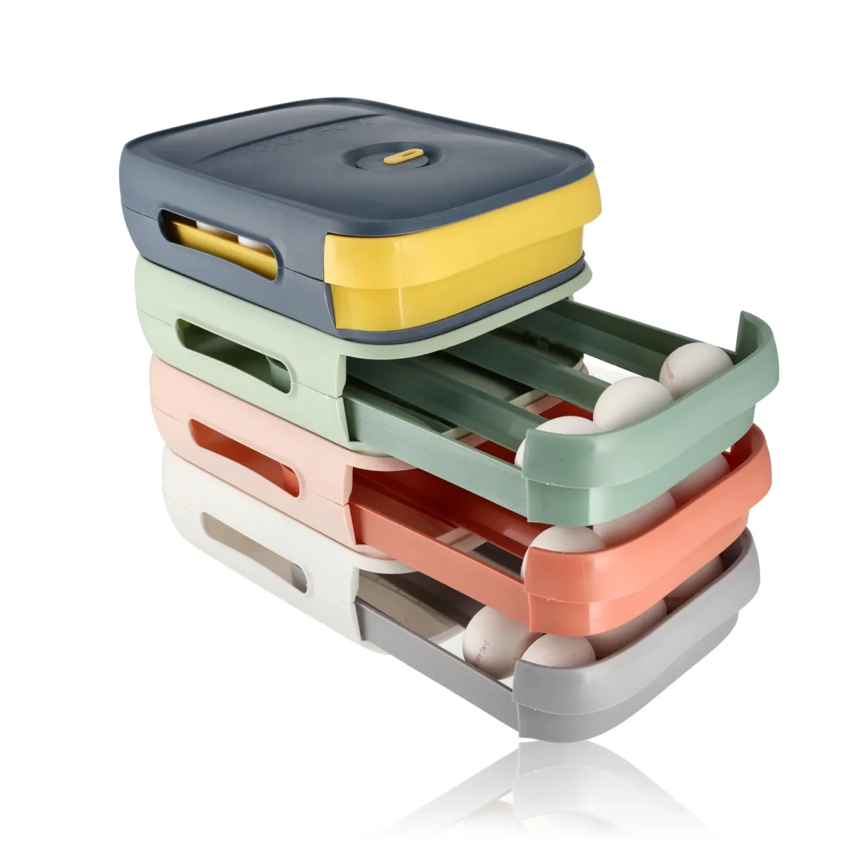 Eierenhouder Koelkast 18 Eieren - Koelkast Eiertrays voor 18 Eieren - met Deksel - Groen Automatische Eierdispenser - Afbeelding 7
