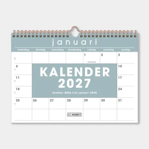 MAANDKALENDER 2027 A4 GRIJSGROEN