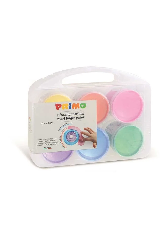 Primo - Vingerverf Pastel 6 potjes in koffer (6x100gr) - Afbeelding 2