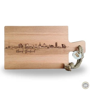 Borrelplank skyline Brabant | Gegraveerde houten borrelplank
