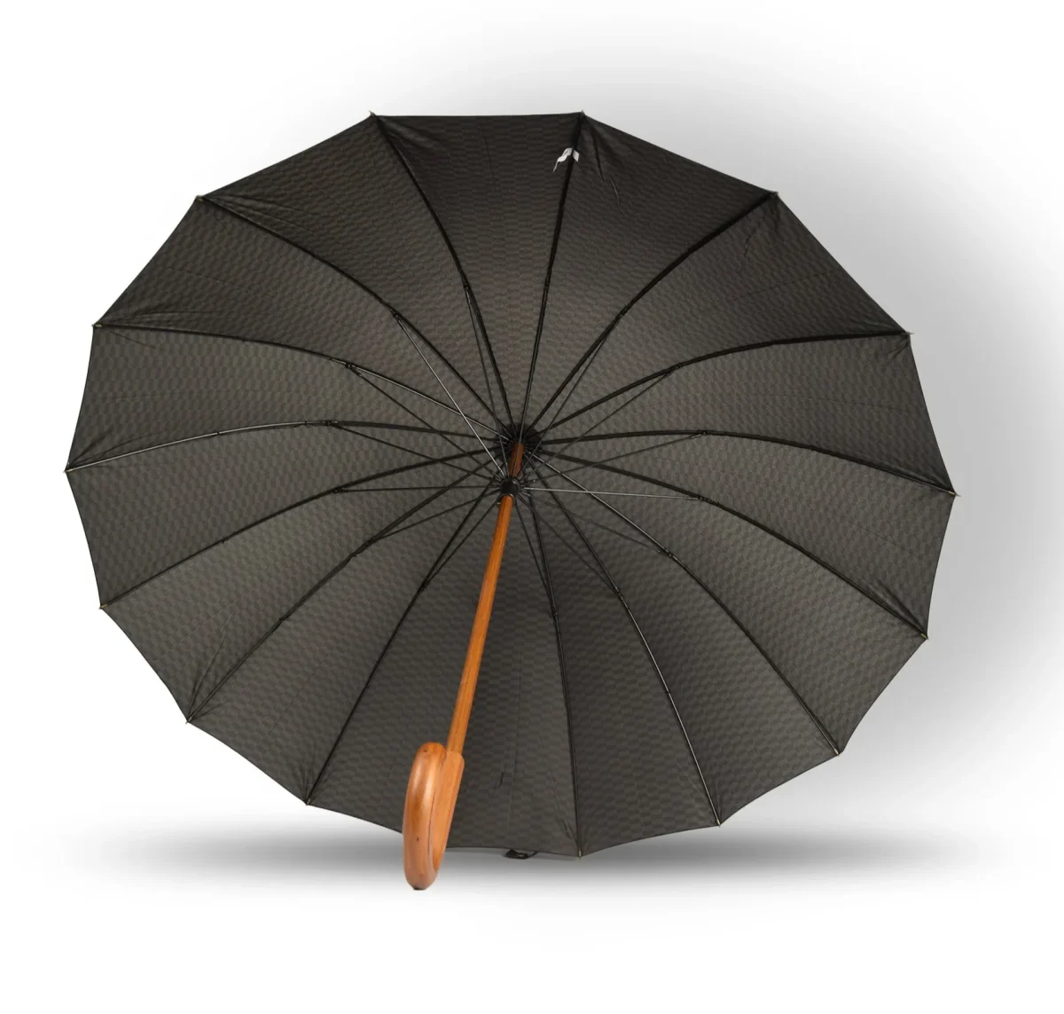 Stokparaplu met Houten Handvat – Automatische Windbestendige Wandelstok Paraplu Ø102cm – Luxe Grote Paraplu voor Dames en Heren – Grijs - Afbeelding 4