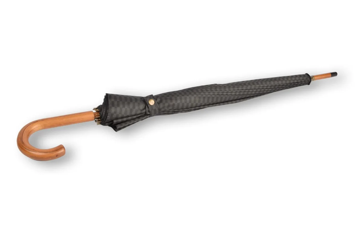 Stokparaplu met Houten Handvat – Automatische Windbestendige Wandelstok Paraplu Ø102cm – Luxe Grote Paraplu voor Dames en Heren – Grijs - Afbeelding 7